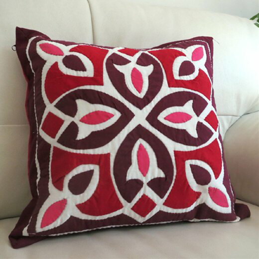 Rakuten - 【15%OFFクーポン対象】ハーヤ・メーヤ/イスラミックデザインが美しいエジプトの手仕事40x40cmアップリケ刺繍のコットンクッションカバー40cm