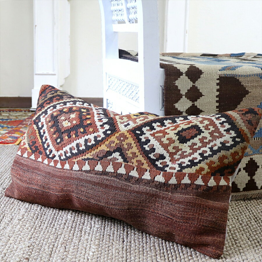 ��15%OFF�����ݥ��о��ʡۥ�����ɥ���९�å���󥫥С� Ĺ���� 74��40cm Turkish Old Kilim Cushion/�ե��ƥ���(Fethi...
