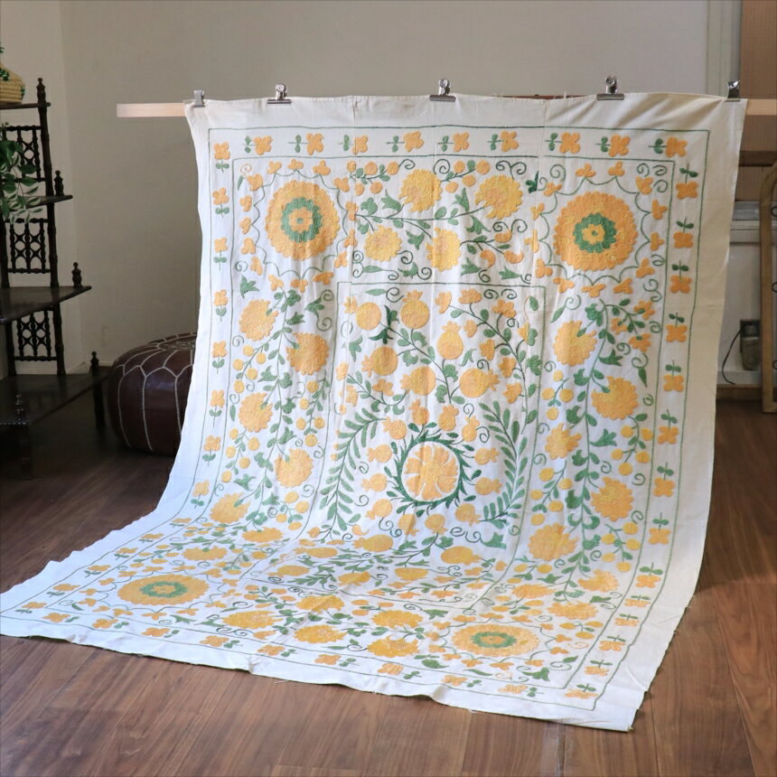 スザンニ刺繍布 ウズベキスタン190×142c...の紹介画像2