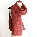 インドの古布・カンタ刺繍・シルクストール 172x76cm Kantha embroidery, India刺し子・ラウンド/赤と白 2