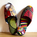 パーニュ布スリッパ 25.5-28cm Lサイズ 南河原スリッパ/ African wax print textile 現品