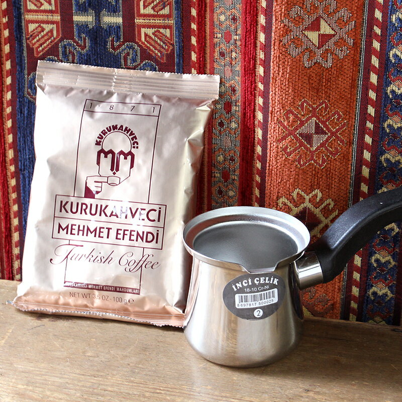 トルココーヒーとジェズベのセット Turkish coffee & cezve 【輸入食品】/トルコのお土産