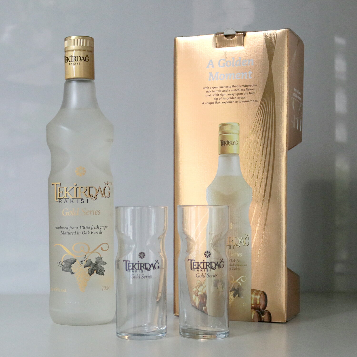 テキルダア ラク ゴールデンシリーズ グラス2個セット Tekirdag RAKI Altin Seri 7...
