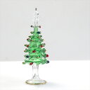 エジプトガラス香水瓶・クリスマスツリー　グリーン