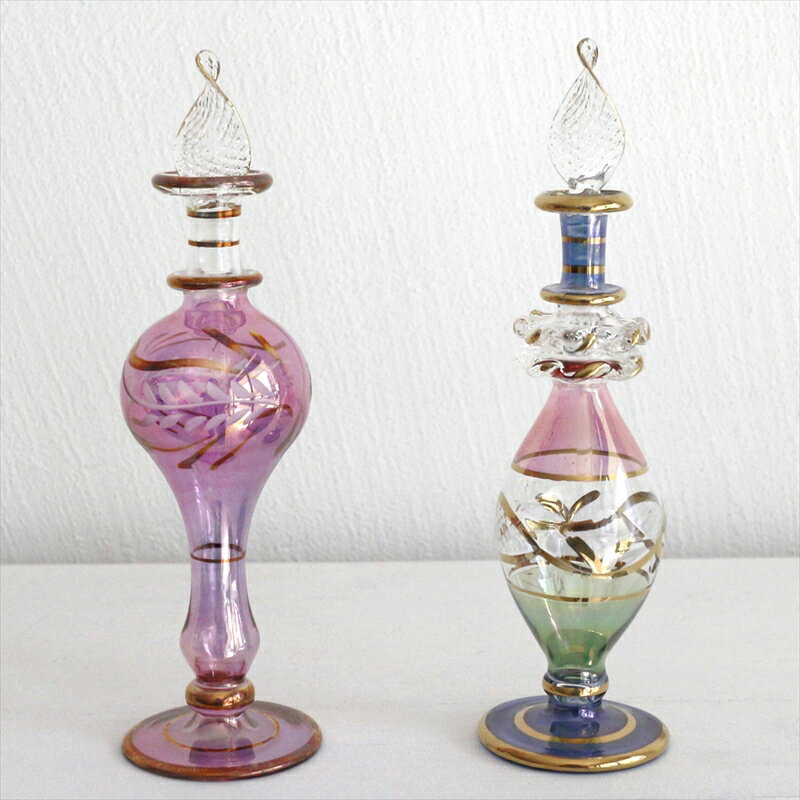 エジプト香水瓶　2本セット 15cmサイズ　クレオパトラ Egyptian Glass purfume bottleのサムネイル