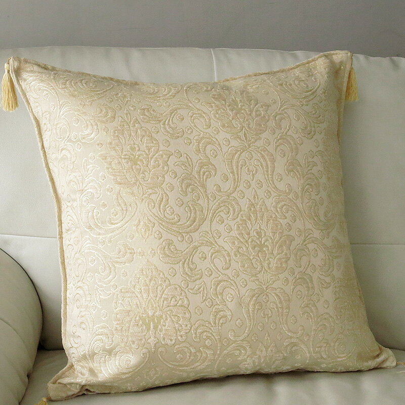 クッションカバー60x60cm用/　エユップアイボリー　トルコデザイン・シュニール素材・ビックピロー