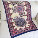 シルクストール ネイビー ピンク 164x58cm 花のメダリオン イスラミックデザイントルコの古都ブルサ産 シルク