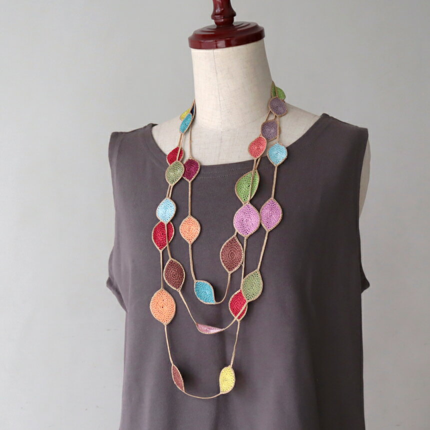 Rakuten - 【10%OFFクーポン対象】オヤ ネックレス ヤプラックロング トルコ手工芸手編みレース 葉っぱモチーフ