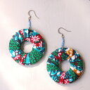 Ghana West African Fabric Earrings パーニュを使ったピアス 西アフリカ・ガーナのプリント布