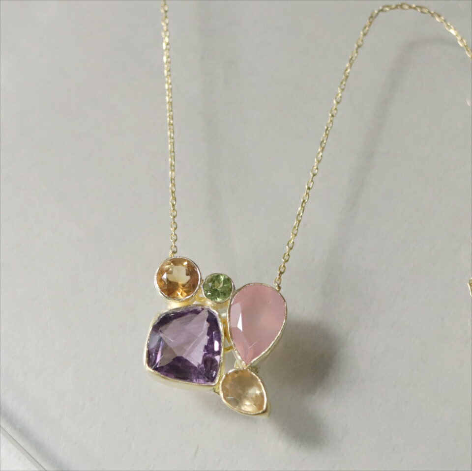 シルバーネックレス ジェムストーン 4カラー Jaipur ジャイプールジュエリー silver925