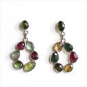 【10%OFFクーポン対象品】トルマリンピアス Tourmaline マルチカラーJaipur ジャイプール 天然石シルバーピアス(4)