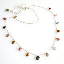 カラートルマリン シルバーネックレス Jaipur multi color tourmaline necklace ジャイプールジュエリー