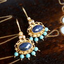 【15%OFFクーポン対象品】アルサメイア ピアス 天然石22Kゴールドプレーテッド トルコジュエリー 色石