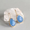 【15%OFFクーポン対象品】ブルーカルセドニーピアス ドロップ/ペアシェイプ ひと粒 トルコハンドメイドジュエリー アルサメイア