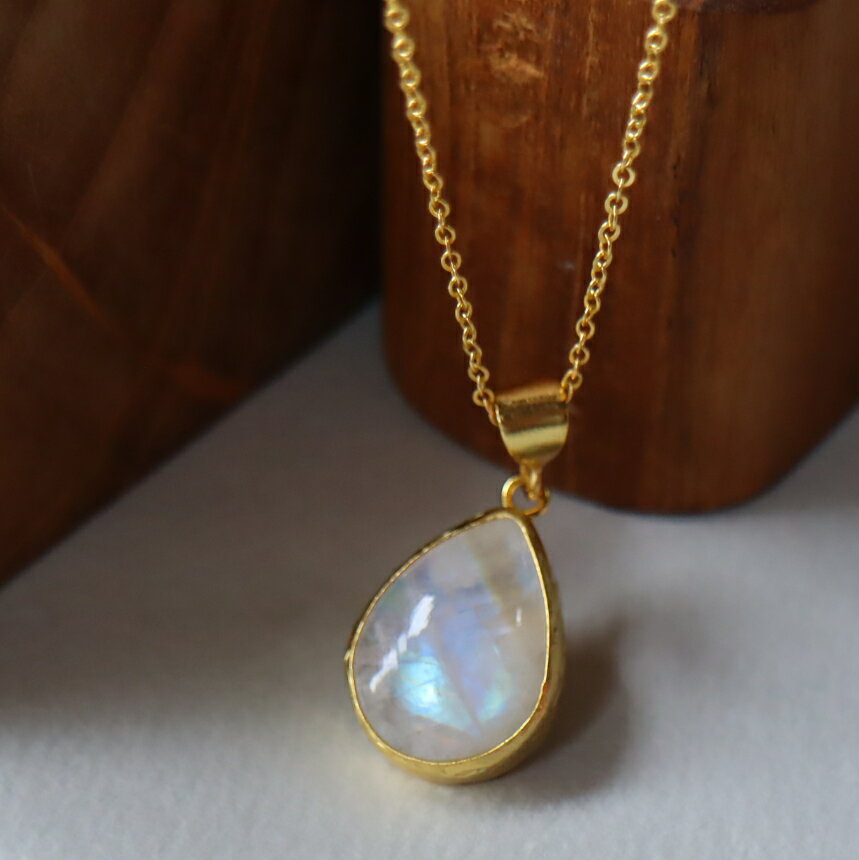 Cubic Zirconia - ムーンストーンオーバルペンダント 22KGP カボション アルサメイア 天然石 ペンダント 大粒 トルコジュエリー