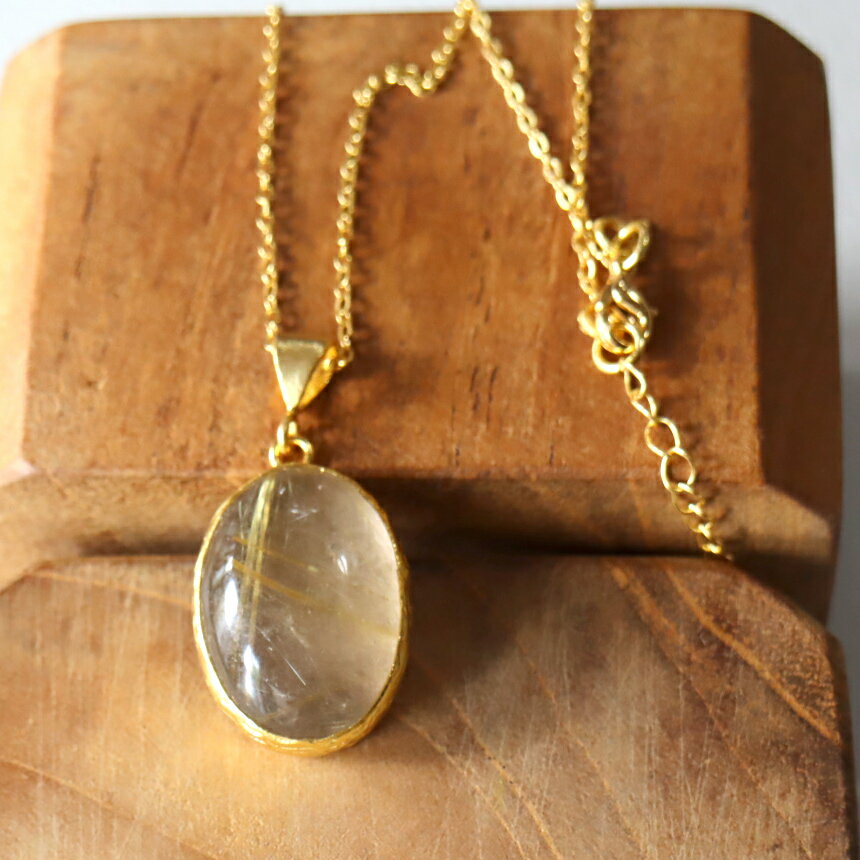 ルチルクォーツオーバルペンダント2...