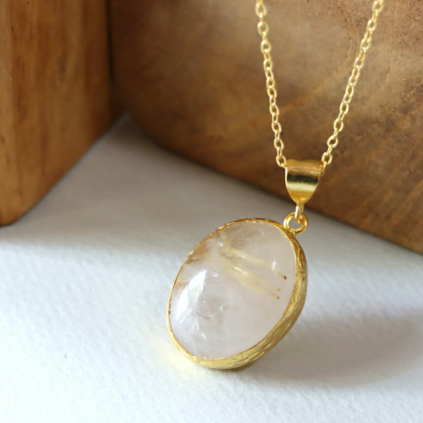 ルチルクォーツオーバルペンダント2...