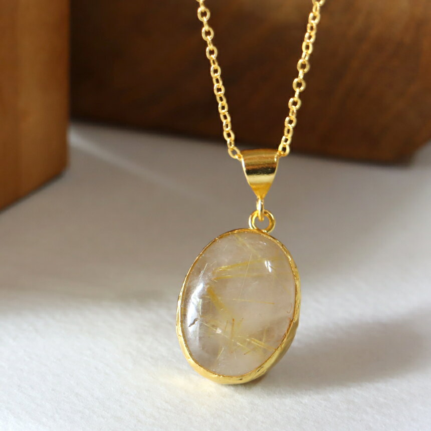 ルチルクォーツオーバルペンダント2...