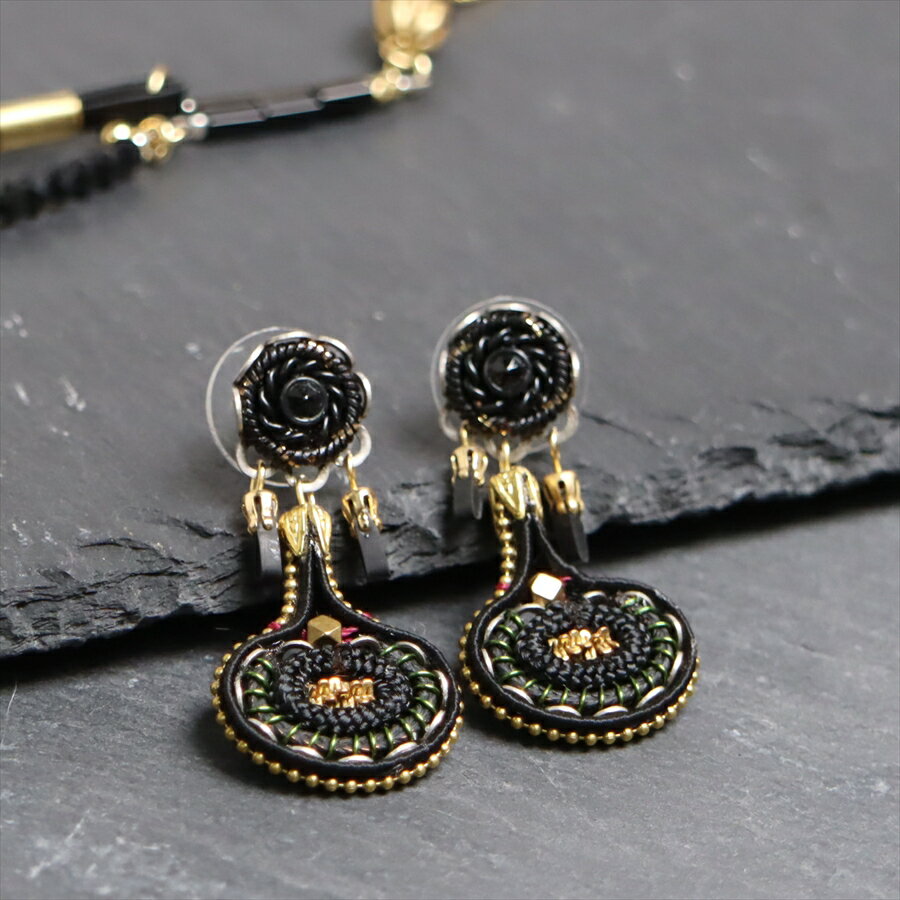 其它 素材 - アヤラ・バー　ピアス　ヒップコレクション Gilded Black　ゴールド＆ブラック