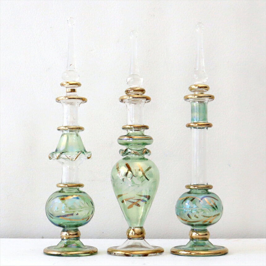 ガラス エジプト香水瓶 3本セット　クレオパトラ　Egyptian Perfume Bottle