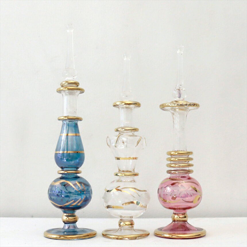 ガラス エジプト香水瓶 3本セット　クレオパトラ　Egyptian Perfume Bottle