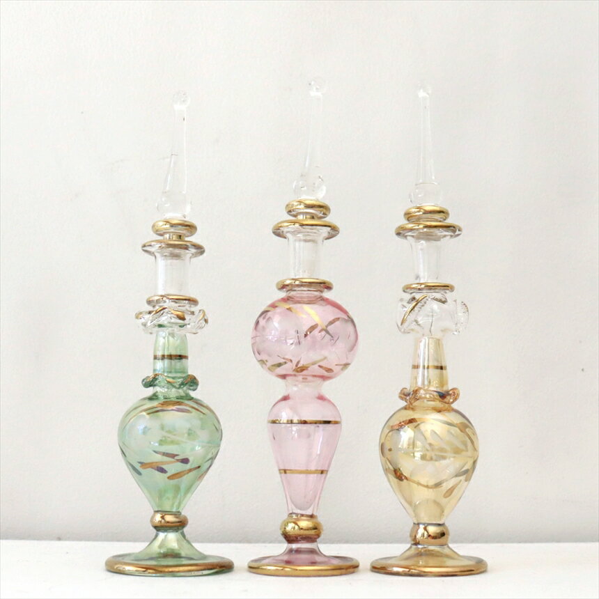 ガラス エジプト香水瓶 3本セット　クレオパトラ　Egyptian Perfume Bottle