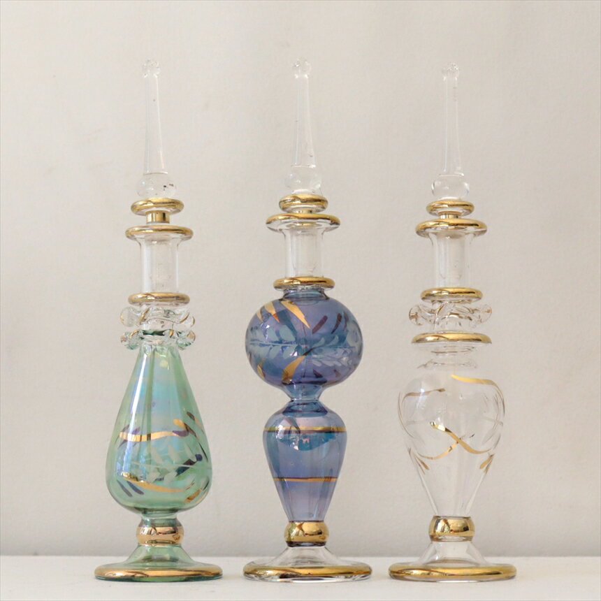 ガラス エジプト香水瓶 3本セット　クレオパトラ　Egyptian Perfume Bottle