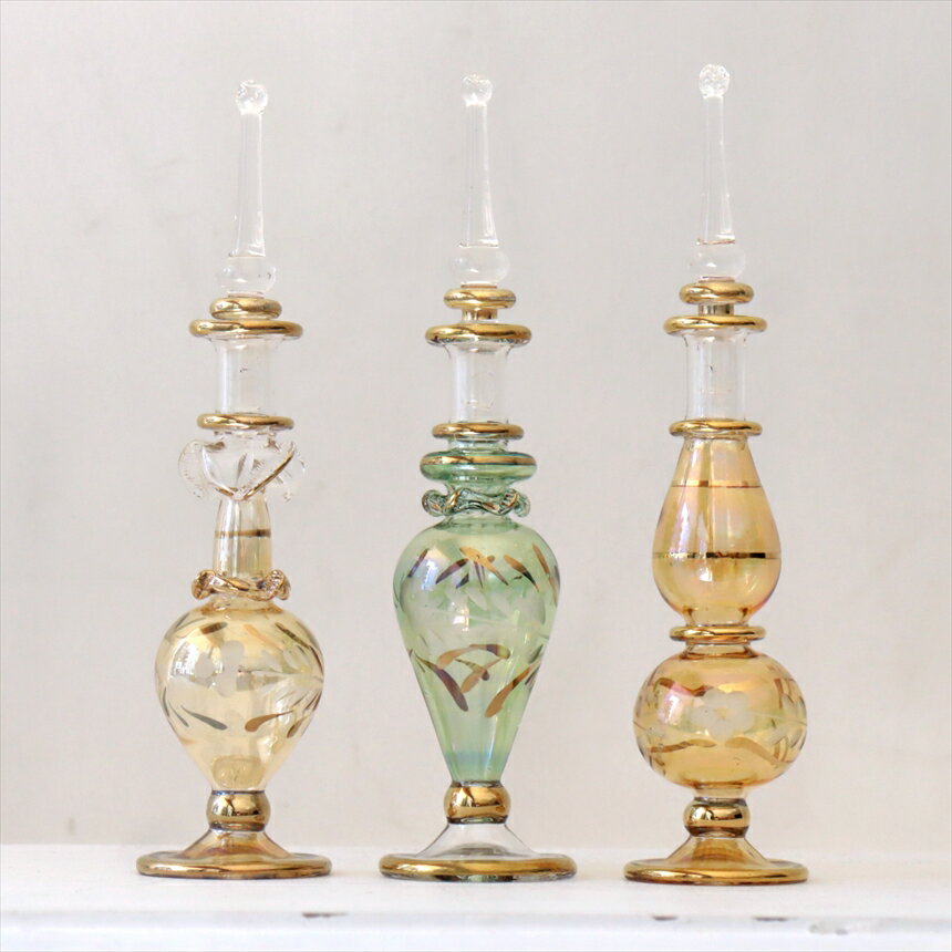 ガラス エジプト香水瓶 3本セット　クレオパトラ　Egyptian Perfume Bottle