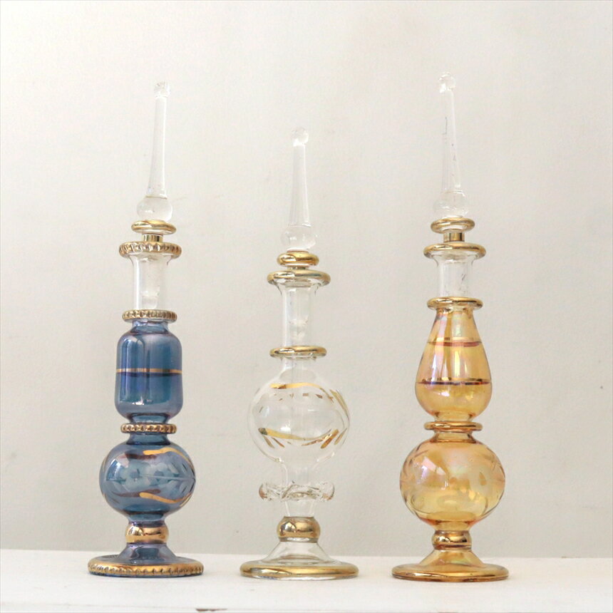 ガラス エジプト香水瓶 3本セット　クレオパトラ　Egyptian Perfume Bottle