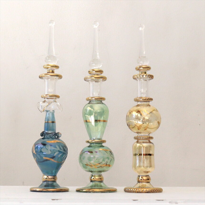 ガラス エジプト香水瓶 3本セット　クレオパトラ　Egyptian Perfume Bottle