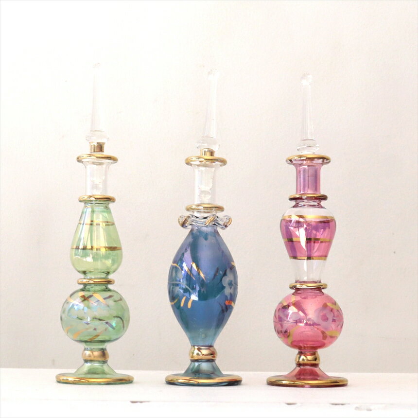 ガラス エジプト香水瓶 3本セット　クレオパトラ　Egyptian Perfume Bottle