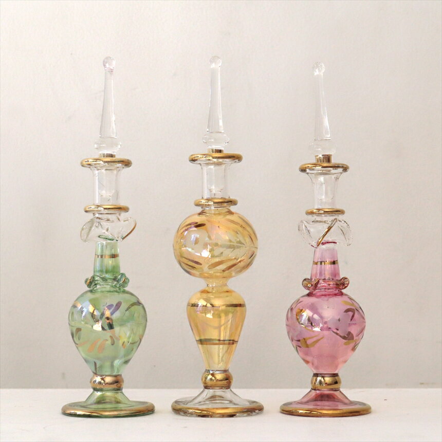 ガラス エジプト香水瓶 3本セット　クレオパトラ　Egyptian Perfume Bottle