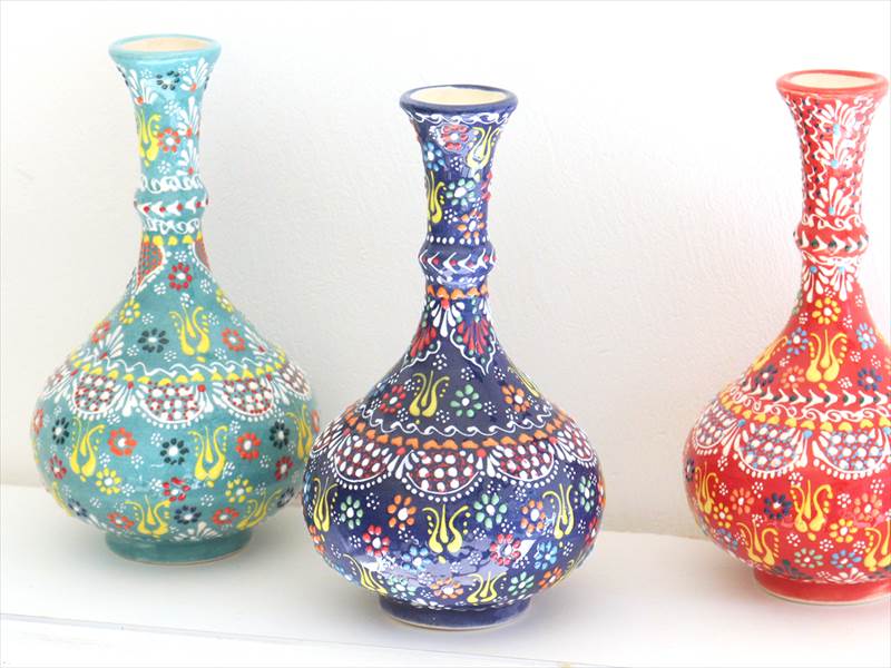 トルコ陶器 花瓶 一輪挿し フラワーベース