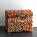 【15%OFFクーポン対象品】オールドキリム木製家具宝箱 H31×W36.5×D27cm Mサイズ・カルス Kilim Sandiklar