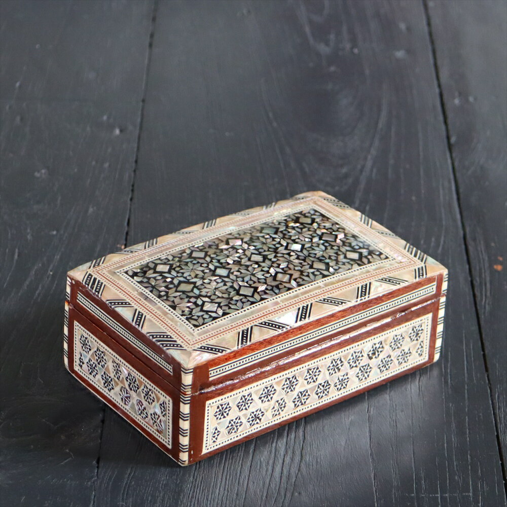 Rakuten - 【10%OFFクーポン対象】エジプト螺鈿のジュエリーボックス　Mother of Pearl Egypt 幾何学模様の伝統工芸品