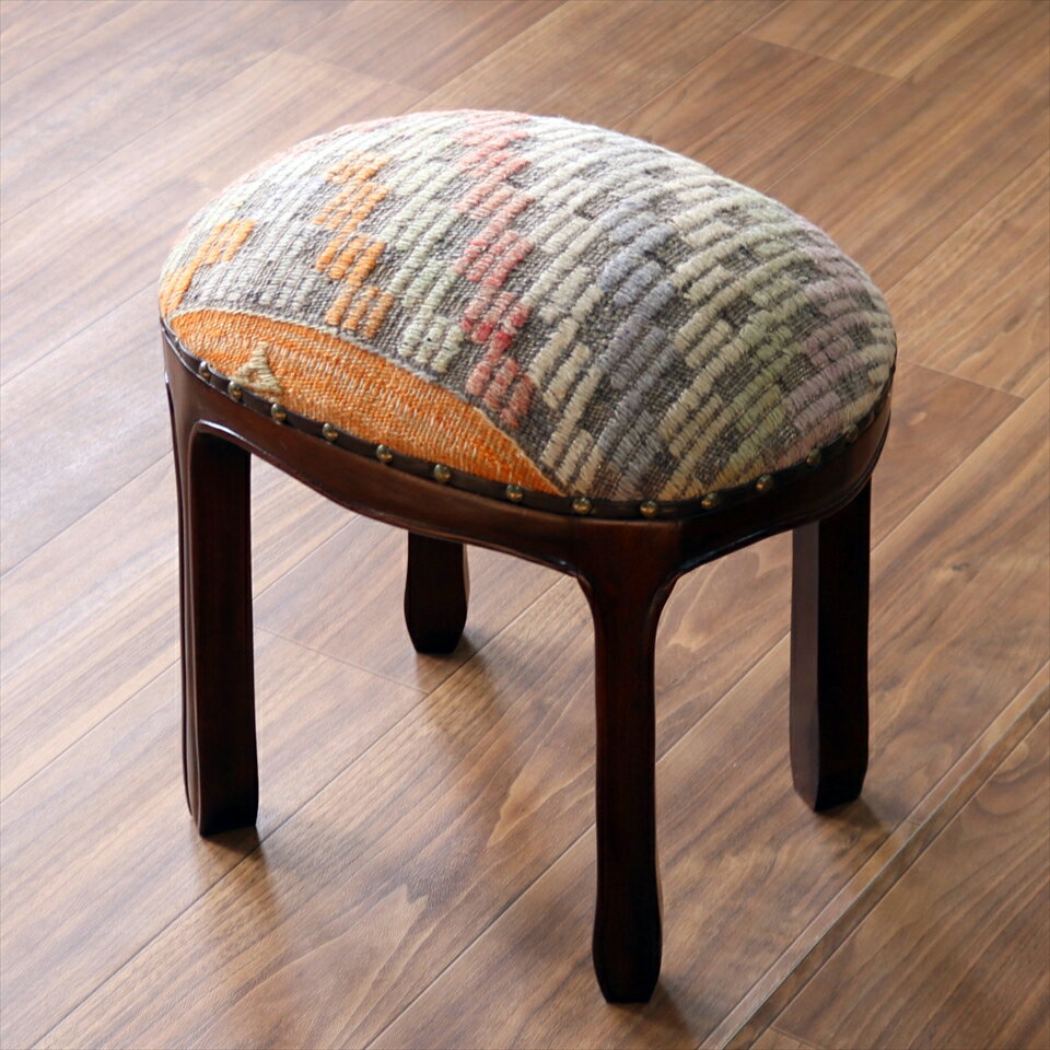 ȥ륳ġ H41W40D30cm Х Х륱 ɥȶ񡦥ġ롦åȥޥ old kilim stool ottman wood furniture