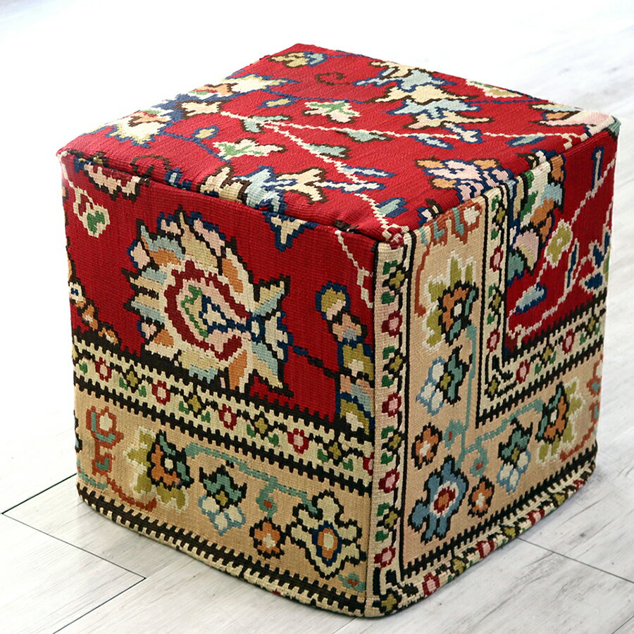 オールドキリムプフ・スクエア Old Kilim Pouf Square ブルガリア・プフクッション・オットマンプフ【中綿別売り】