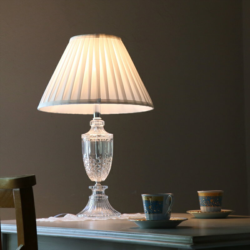 アンティーク調・ハンプトン・ガラステーブルランプ・スタンドランプ・ホワイト布シェードのサムネイル