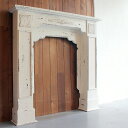 木製マントルピース ホワイト暖炉デコレーション ファイアプレイス/アンティークスタイルオブジェ 飾り棚 アルル マントルピースW102×H101.5×D17.5cm