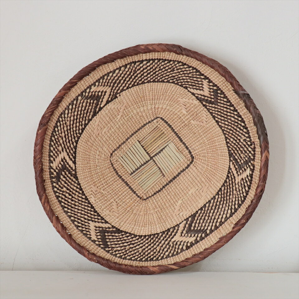 Rakuten - ジンバブエ　ヤシの繊維で編んだバスケット 32cm Zimbabwe Binga Basket　現品お届け