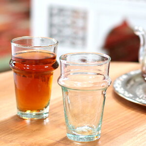 モロッコグラス　ノニック180cc　 リサイクルガラス/Morocco Tea glassソーダグリーン