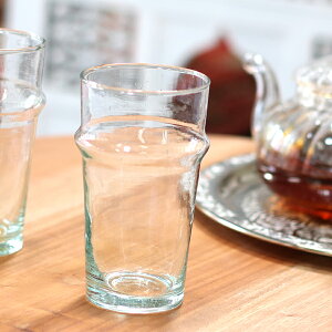 モロッコグラス　ノニック300cc　 リサイクルガラス/Morocco Tea glassソーダグリーン