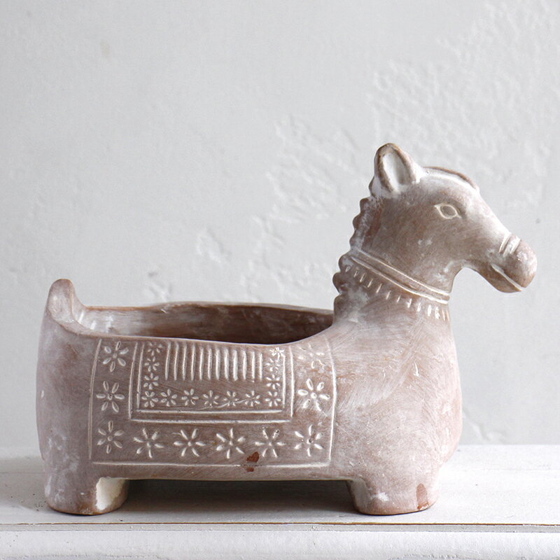 テラコッタのアニマルプランター 馬 バングラデシュ製のサムネイル