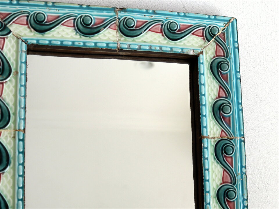 マジョリカタイルミラースクエア 30.5×30.5cm majolica tile mirror [3]