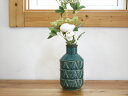 フラワーベースセラミック 直径13×高さ24cm 陶器花瓶 レトロ Flower Vase Ceramic 3