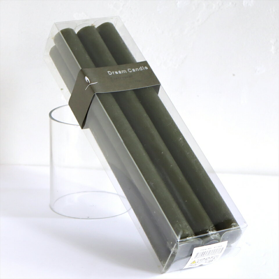 アロマキャンドル スティック テーパーキャンドル 6本セット H25cmダークグリーン パインの香り 【OUTLET】