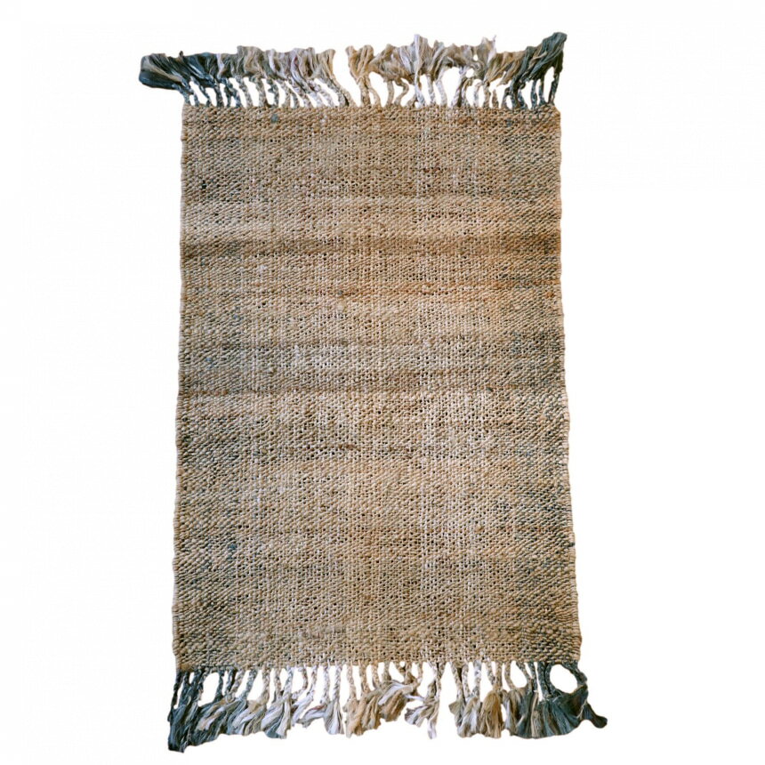 Rakuten - 【15%OFFクーポン対象】ジュートラグ 手織り　天然繊維　麻　 120×80cm ベージュグラデーション