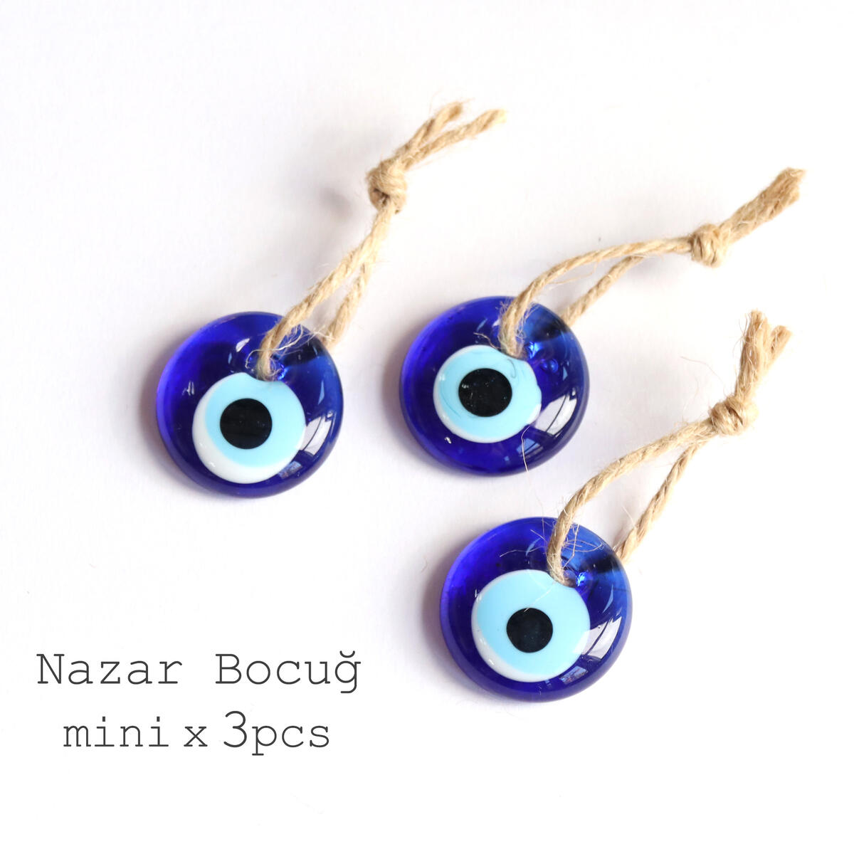 ナザルボンジュウ ミニ　3.0cm＜3個セット＞ナザールボンジュウ　トルコの青い目のお守り　Turkish Evil Eye Amulet, Nazar Boncuguの商品画像