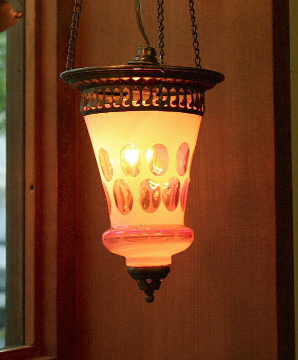 Rakuten - 【10%OFFクーポン対象】アンティークガラスのトルコランプ・フロストピンク/オプティック/ E14 10W 白熱球付