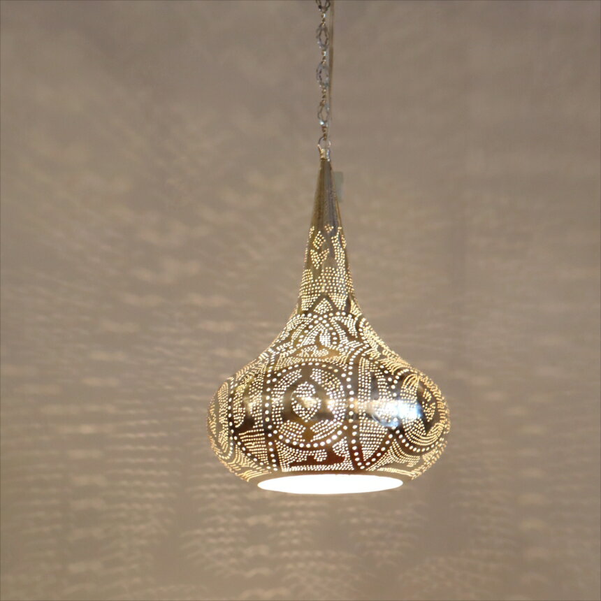 【10%OFFクーポン対象】モロッコランプ メタルシェード ペンダントランプパゴダ形/Pagoda ロータス Moroccan Metal shade Lamps